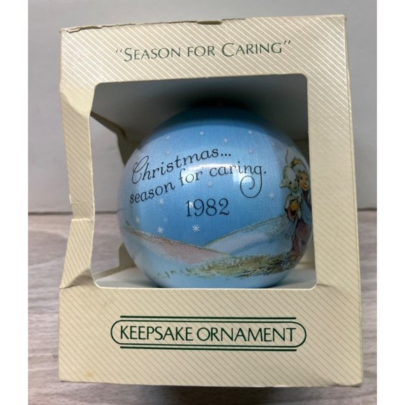 Hallmark Satin Ball Ornament Season of Caring Shepherd Vintage Christmas 1982 - Picture 8 of 9